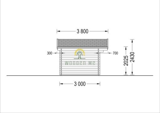 Wooden cabin Lille (12 m²), 34 mm