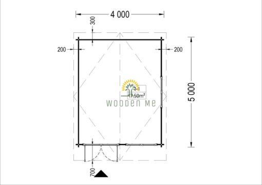 Wooden cabin Lille (20 m²), 34mm