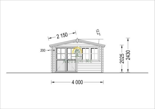 Wooden cabin Lille (20 m²), 34mm