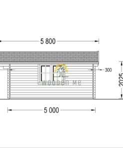 Wooden cabin Lille (20 m²), 34mm