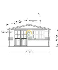 Wooden cabin Lille (20 m²), 34 mm