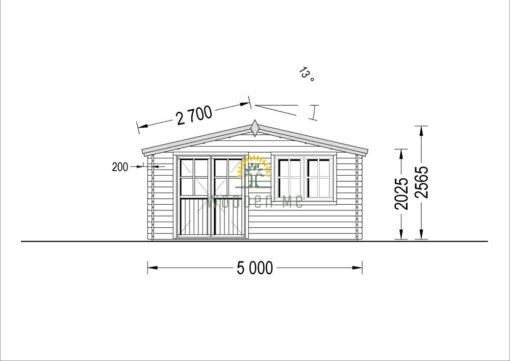 Wooden cabin Lille (20 m²), 34 mm