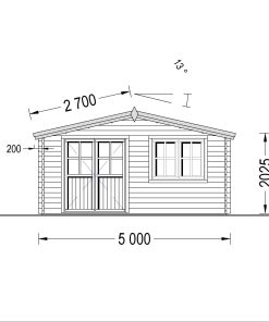 Wooden cabin Lille (20 m²), 34 mm