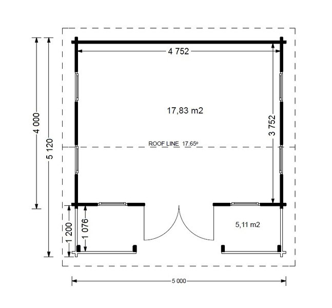 Royal 25 m2, 44 mm - Floor plan