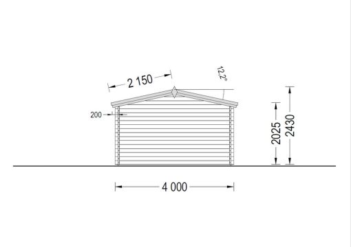 Wooden cabin Wissous (12m²), 34 mm