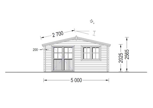 Wooden cabin Wissous (20 m²), 34 mm