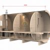 Sauna barrel 4.5 m Ø 1.97 m (with 1.5m changing room)