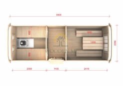 Sauna Bus 5.9 m x 2.3 m
