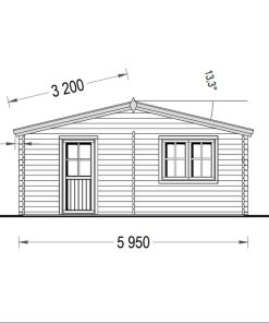 Wooden house Nica (6m x 6m), 44mm