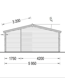 Wooden house Nica (6m x 6m), 44mm