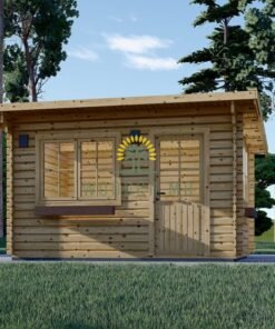 Flat roof wooden cabin DREUX (5m x 4m), 44 mm