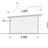 Flat roof wooden cabin DREUX (5m x 4m), 44 mm