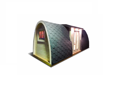 Insulated camping Pod 2.4 m x 6.6 m (with side entrance)