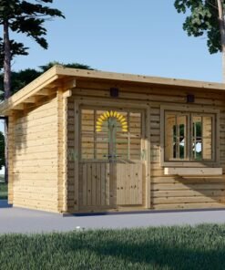 Flat roof wooden cabin Lille (4m x 3m), 34 mm