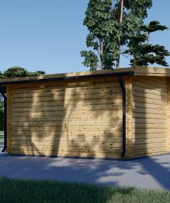 Flat roof wooden cabin Lille (4m x 3m), 34 mm