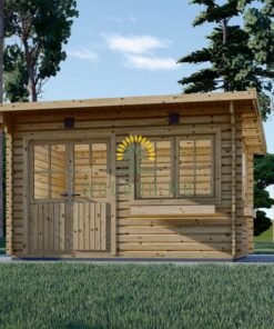 Flat roof wooden cabin Lille (4m x 3m), 34 mm