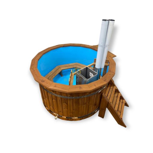 Hot tub with plastic insert