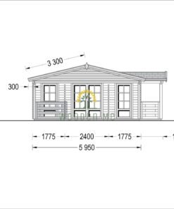 Wooden summerhouse DONNA (12.5m x 6m), 44 mm/44mm+44mm