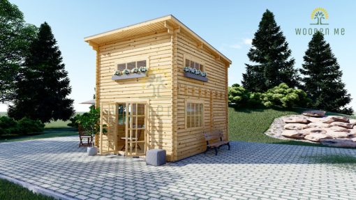 Flat roof wooden house AVIGNON (4m x 5m) + 16 m² loft