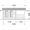 Wooden house ISLA (6m x 5m), - Right side