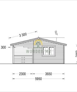 Wooden summerhouse AMELIA (9m x 6m), 44mm/66mm