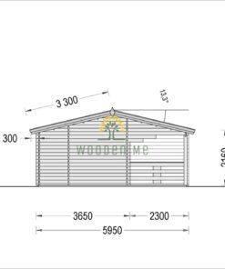 Wooden summerhouse AMELIA (9m x 6m), 44mm/66mm