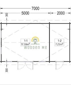 Wooden house LEA (7m x 4m), 44mm/66mm