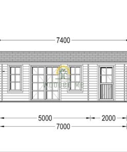 Wooden house LEA (7m x 4m), 44mm/66mm