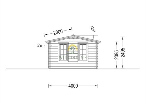 Wooden house LEA (7m x 4m), 44mm/66mm