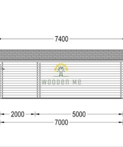 Wooden house LEA (7m x 4m), 44mm/66mm