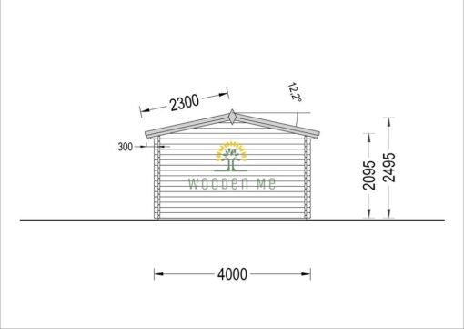 Wooden house LEA (7m x 4m), 44mm/66mm