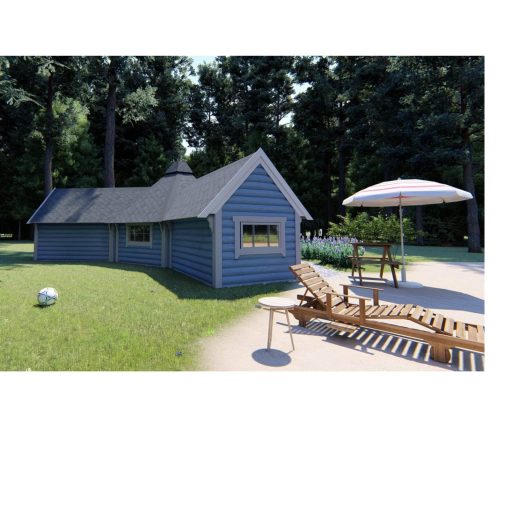 Camping cabin 9.2 m² with two extensions