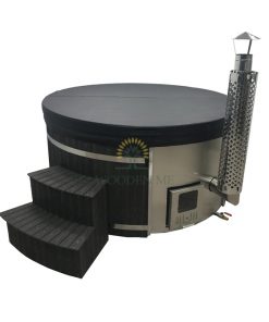 Wooden composite hot tub with integrated heater