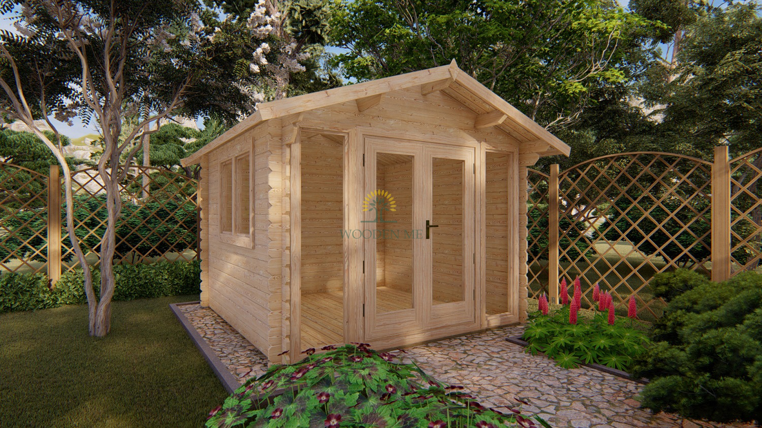 Garden shed EMMA 3x3m, 28mm - cut corners