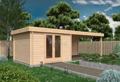 Garden shed ERIC 3,3 x 7,36 m, 28 mm