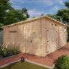 Double wooden garage 7m x 5.5m, 44 mm