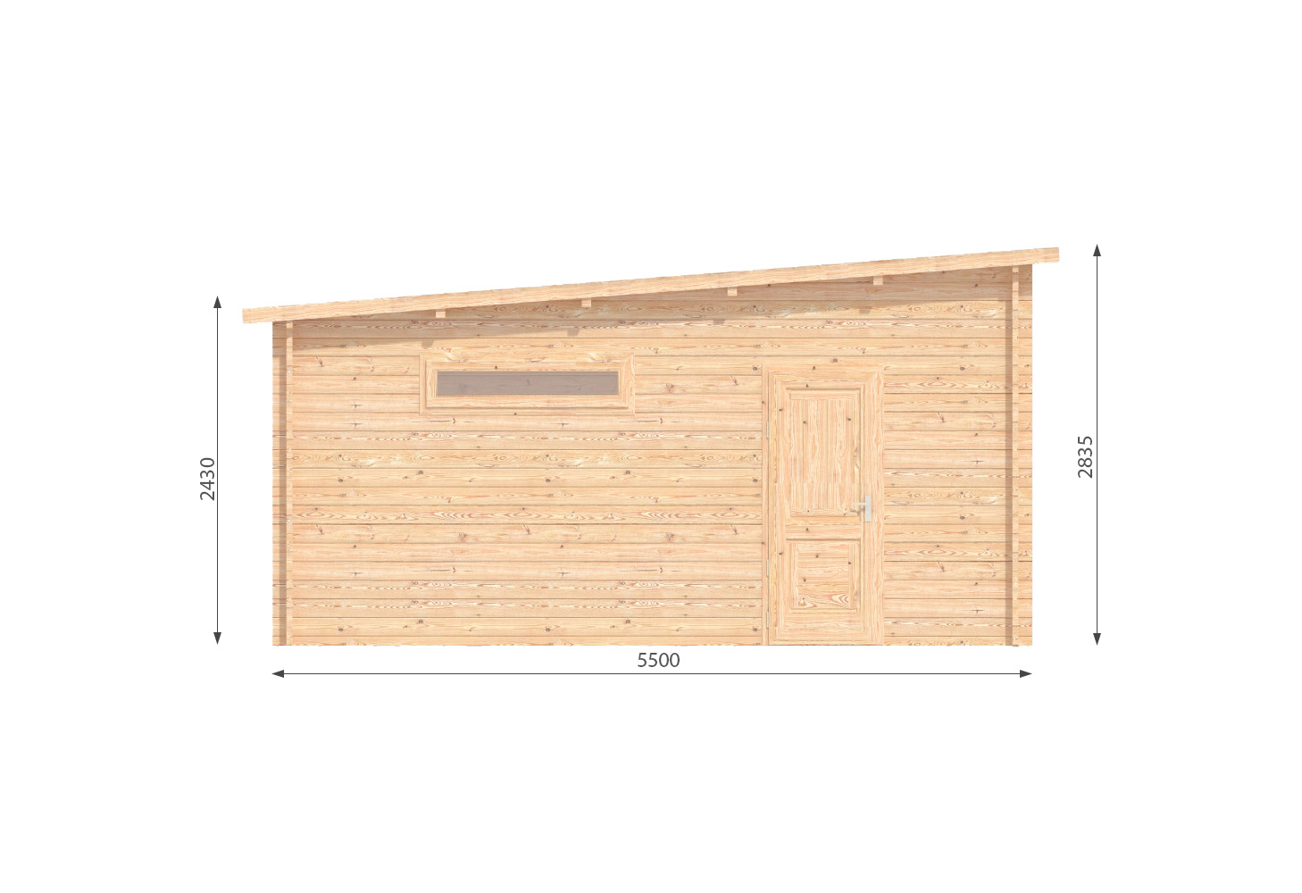 Double wooden garage 7m x 5.5m, 44 mm