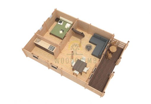 Wooden house Max 5,6 x 6,6 68mm