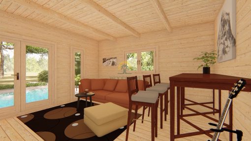 Wooden cabin OTAWA 6m x 4.5m, 44 mm