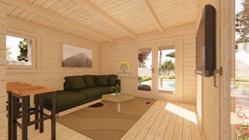 Wooden cabin RICO 4.04m x 7.8m, 44 mm :