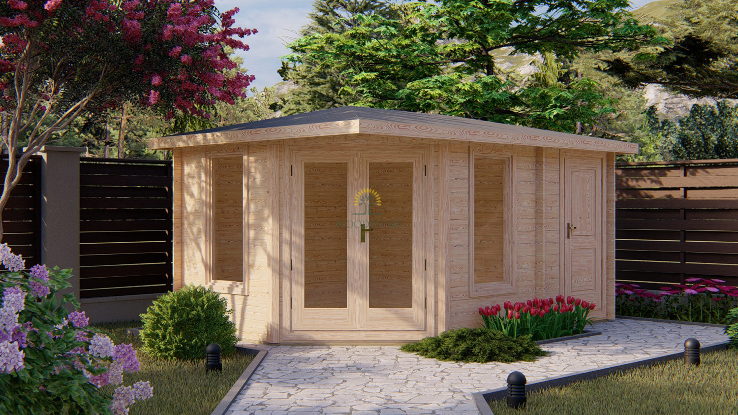 Garden cabin RITA 3 x 4,4m, 28 mm