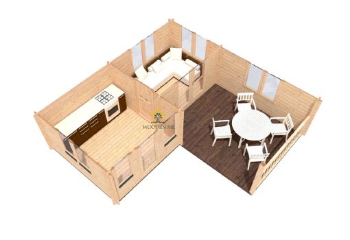 Wooden cabin SUZY 3.2m x 6m, 44 mm