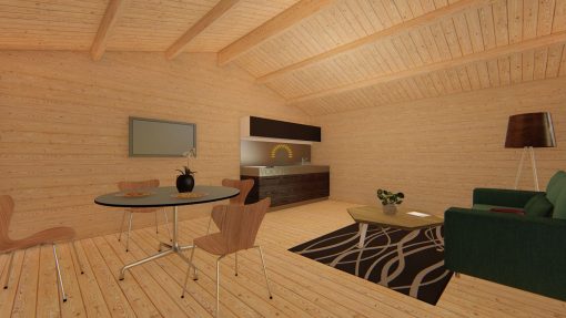 Wooden house TRENTO 6m x 5m, 44 mm