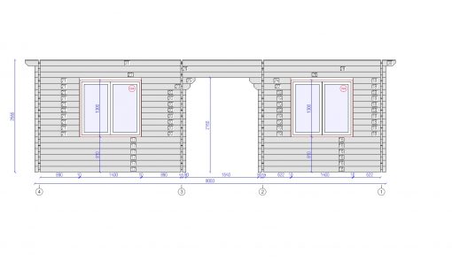 Wooden cabin Nora 591 cm x  771 cm  (45.6 m²)