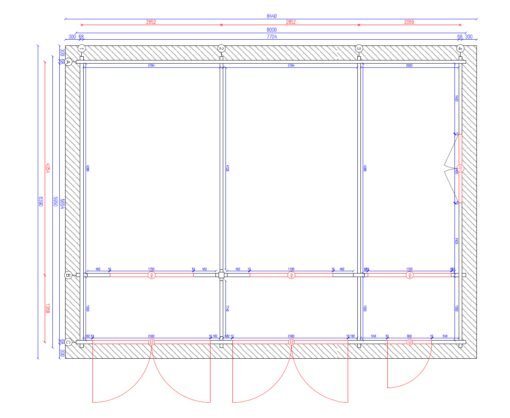 Double garage Favori 5.7mx7.7m (43.7m²) - Plan