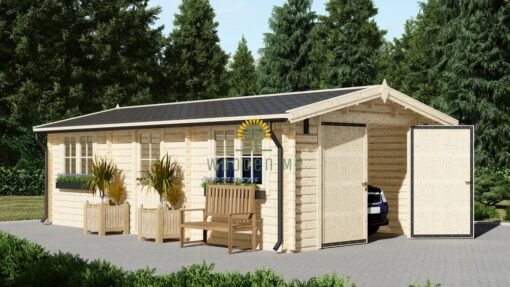 Single garage WOODY (44 mm), 4×7.5 m, 30 m²