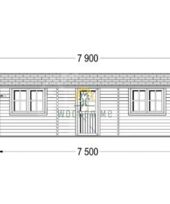 Single garage WOODY (44 mm), 4×7.5 m, 30 m²