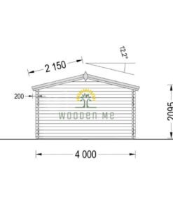 Single garage WOODY (44 mm), 4×7.5 m, 30 m²