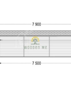 Single garage WOODY (44 mm), 4×7.5 m, 30 m²