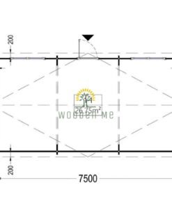 Single garage WOODY (44 mm), 4×7.5 m, 30 m²